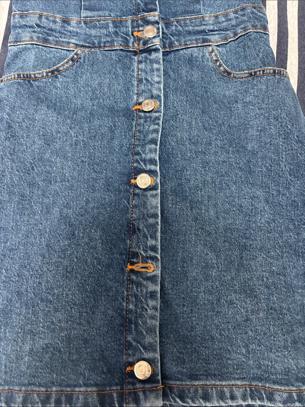 Zara Denim Button-Front Womens Dress XS - Picture 6 of 9